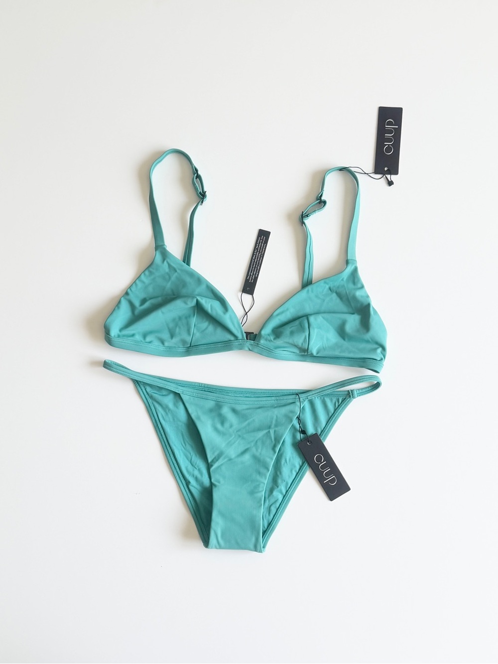 NWT Cuup LARGE/MEDIUM swim bathing suit bikini set in Tide Blue